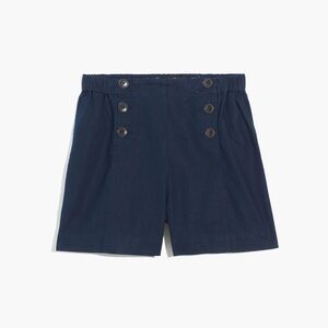 Madewell Women's Hemp-Cotton Pull-On Navy Sailor Shorts NWT